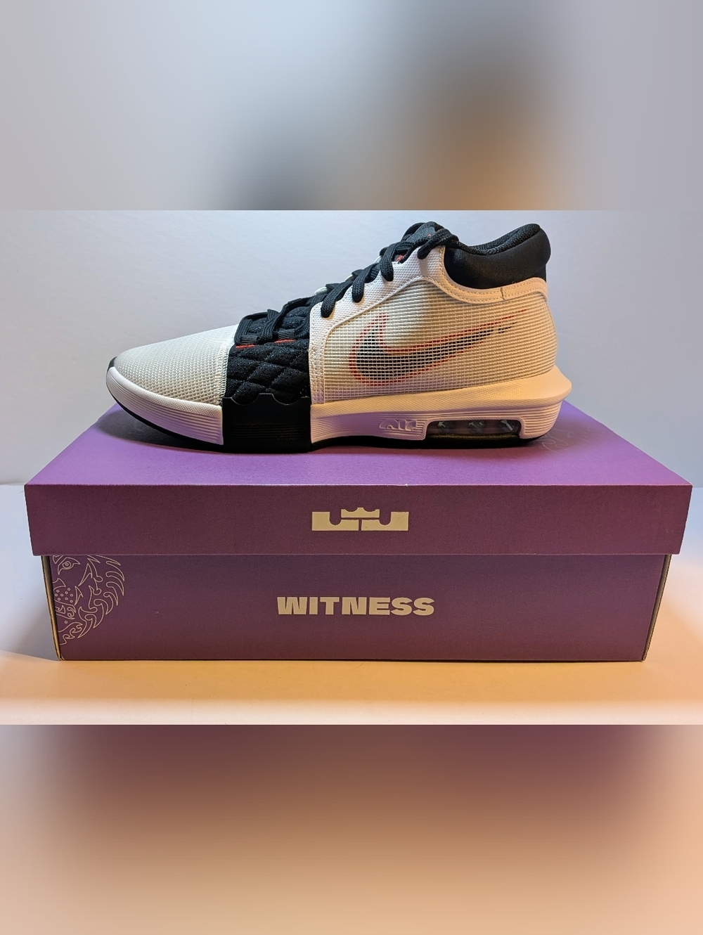 Nike LeBron Witness 8 - White, Black & University Red Size 11.5